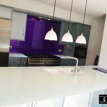 Pure White 10mm Glossy Glass Worktop - CreoGlass®
