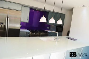 Pure White 10mm Glossy Glass Worktop - CreoGlass®