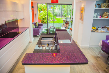 100% Luxury Orchid Mist 10mm Glass Worktop - CreoGlass®