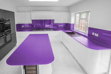 Lavender Haze Plain Colour 10mm Glass Worktop - CreoGlass®