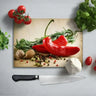 Red Hot Chilli Peppers Glass Chopping Board and Placemat - CreoGlass®