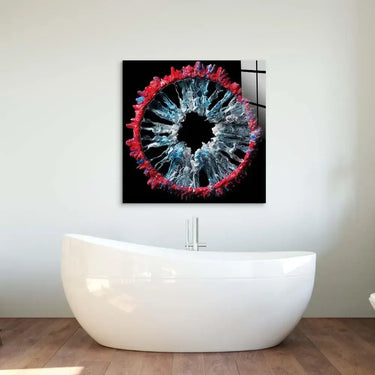 Red and Grey Iris Glass Wall Art - DIY - CreoGlass®