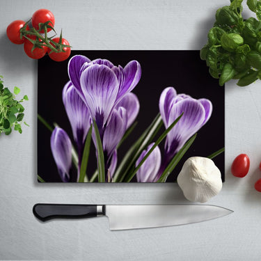 Saffron Flowers Glass Chopping Board and Placemat - CreoGlass®
