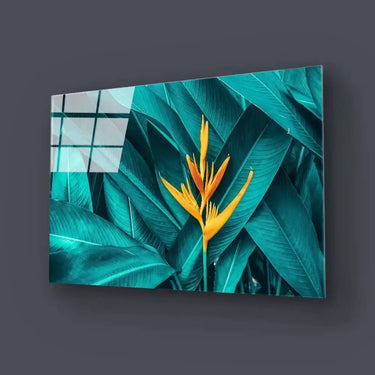 Tropical Leaves Colourful Flower Glass Wall Art - DIY - CreoGlass®