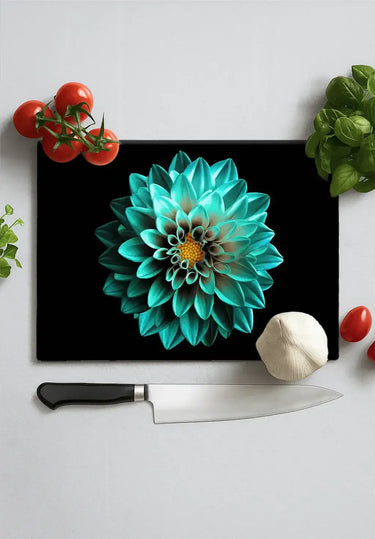 Turquoise Dahlia DIY Splashback and Chopping Board - Bundle - CreoGlass®