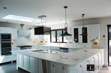 White Grey Marble 10mm Silestone Quartz Worktop - CreoGlass®