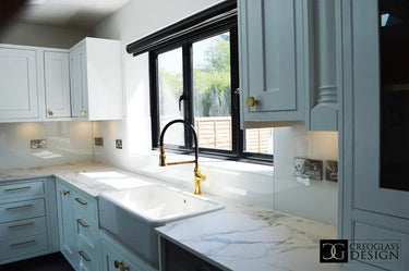 White Grey Marble 10mm Silestone Quartz Worktop - CreoGlass®