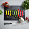 Yellow Green and Red Chilli Glass Chopping Board and Placemat - CreoGlass®