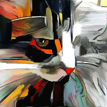 Abstract Cat Printed Glass Splashback - DIY - CreoGlass®