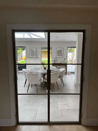 Velar Frame - Double Hinged Glass Door with Latch and Frame – internal steel and glass door, photo 5