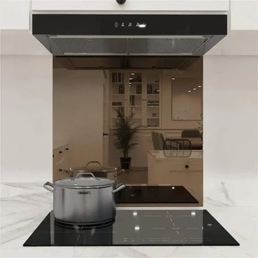 Bronze Toughened Mirror Splashback - DIY - CreoGlass®