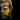 Colorful Buddha statue face with serene expression, artistic painted details on dark background