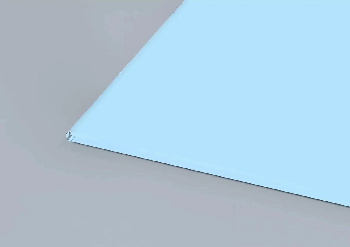 Bespoke architectural glass panel with clean edge detail for modern interiors