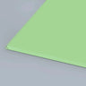 Mint green architectural glass panel with polished edge, ideal for bespoke interior design and decorative glass applications.