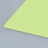 Lime green architectural glass panel with polished edge for modern interior design