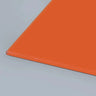 Vibrant orange architectural glass panel with polished edge, ideal for modern interior design and bespoke installations.