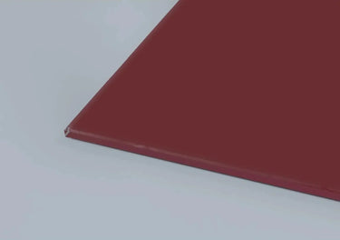 Bespoke red architectural glass panel with polished edge for luxury interiors