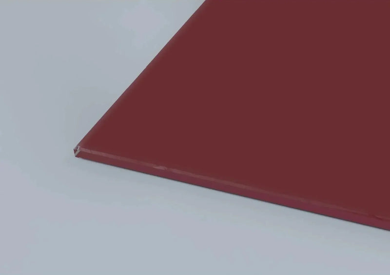Bespoke red architectural glass panel with polished edge for luxury interiors