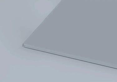 Sleek LED backlit glass panel with clean edge detail for modern architectural interiors