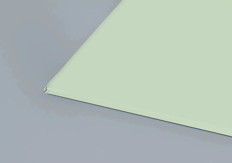 Bespoke architectural glass with smooth edge and soft green tint for luxury interiors