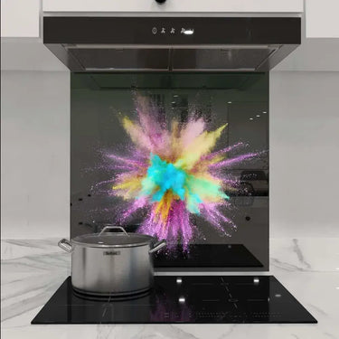 Colourful Explosion Printed Glass Splashback - DIY - CreoGlass®