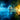 Astronaut floating in vibrant blue and orange nebula space, arms outstretched among stars.