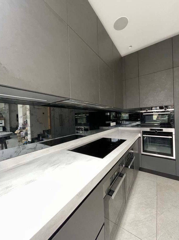 Antique Toughened Mirror - Grey - splashback - 8 - Bespoke