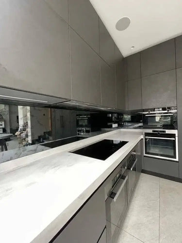 Antique Toughened Mirror - Grey - splashback - 8 - Bespoke - CreoGlass®