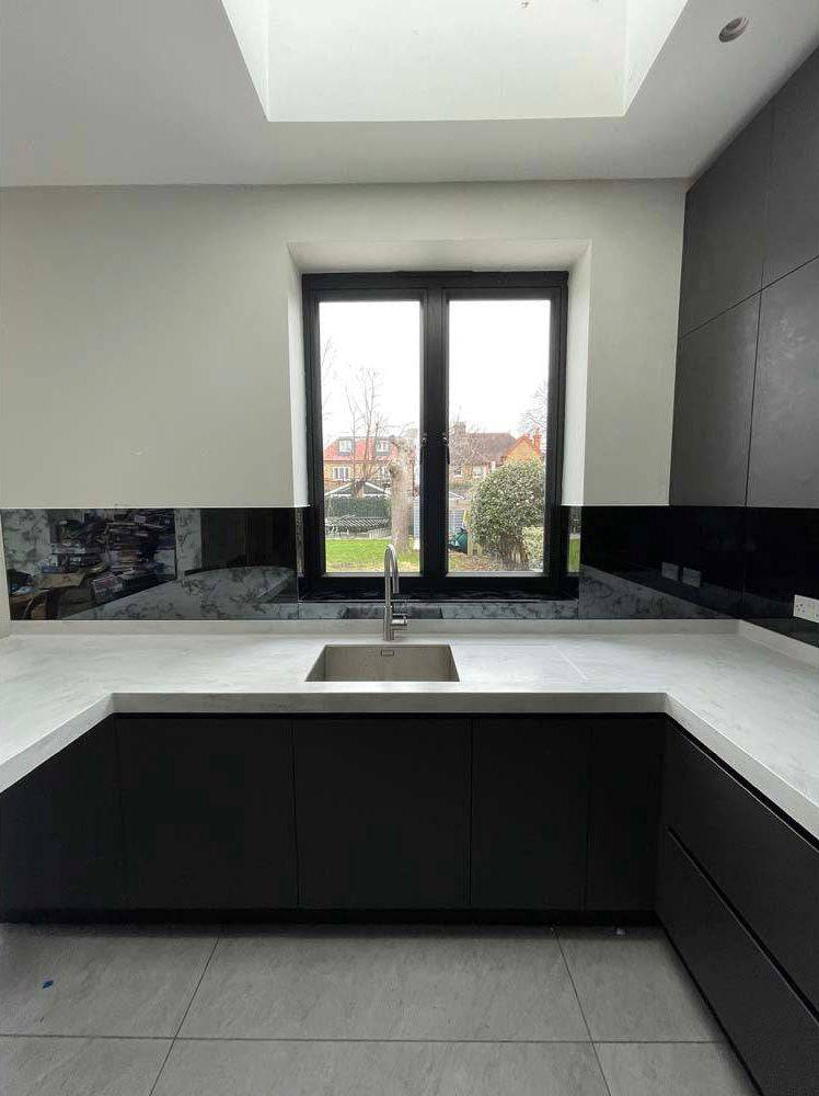 Antique Toughened Mirror - Grey - splashback - 8 - Bespoke
