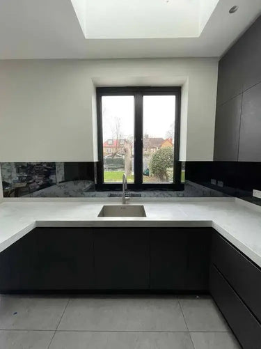 Antique Toughened Mirror - Grey - splashback - 8 - Bespoke - CreoGlass®