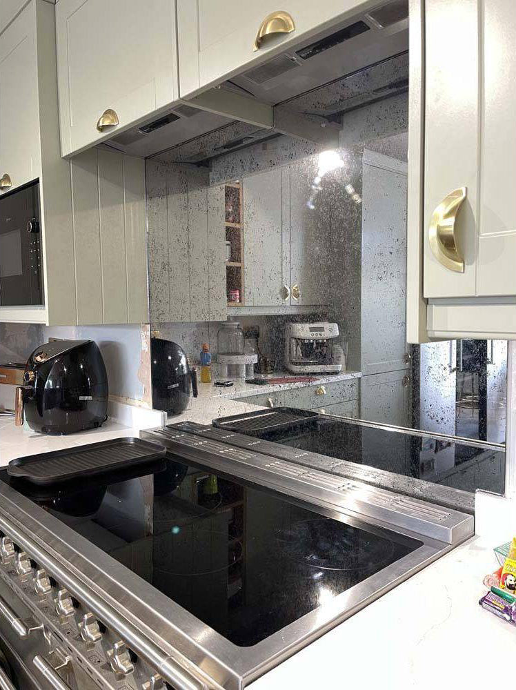 Antique Toughened Mirror - Silver - splashback - 4 - Bespoke