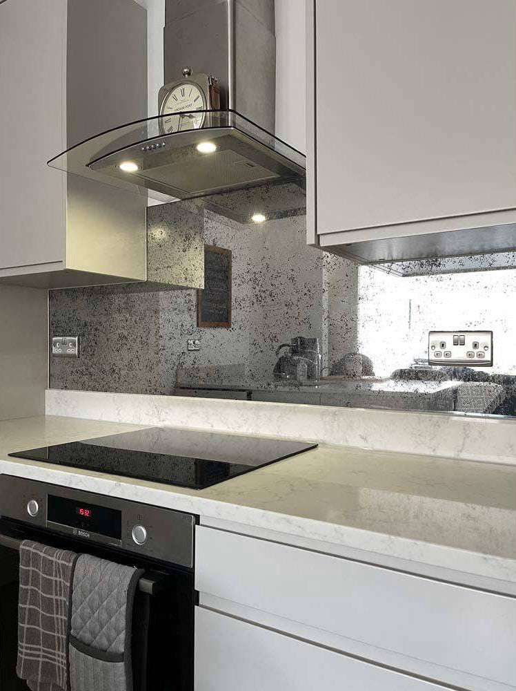 Antique Toughened Mirror - Silver - splashback - 6 - Bespoke