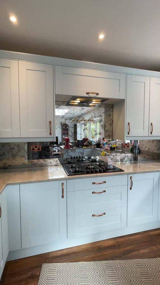 Antique Toughened Mirror - Silver - splashback - 8 - Bespoke