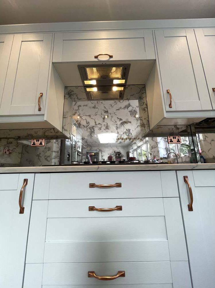 Antique Toughened Mirror - Silver - splashback - 8 - Bespoke