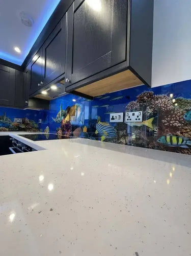 Aquarium Printed Glass Splashback - Bespoke - CreoGlass®