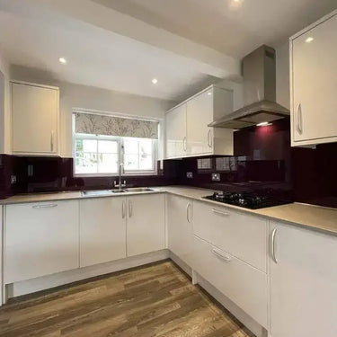 Aubergine Colour Glass Splashback - Bespoke - CreoGlass®