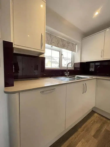 Matt Aubergine Colour Glass Splashback - Bespoke - CreoGlass®