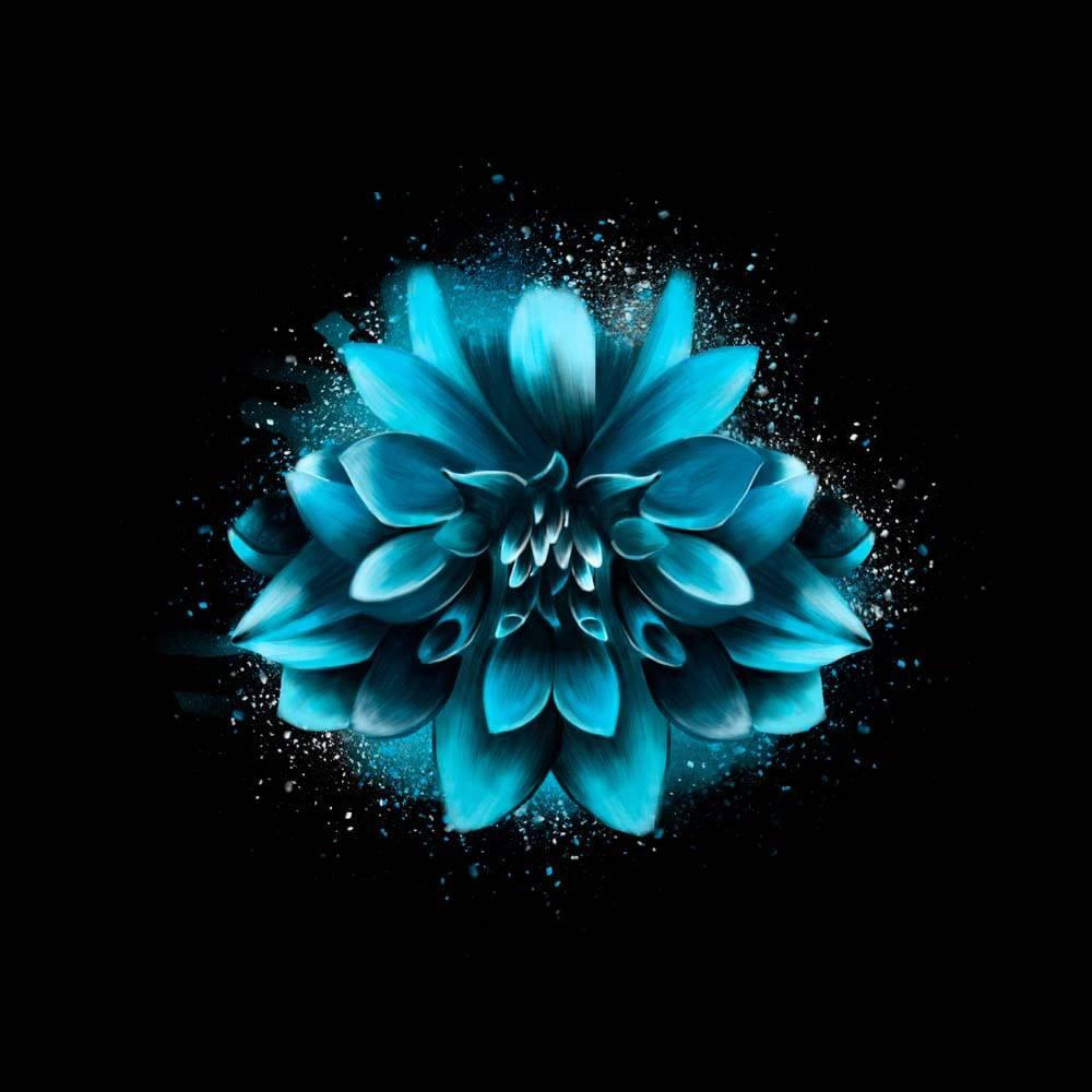Blue Lotus Printed Glass Splashback - DIY - CreoGlass®