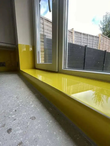 Canary Yellow Colour Glass Splashback - Bespoke - CreoGlass®