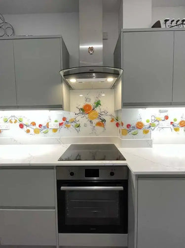 Citrus Fruits Water Printed Glass Splashback - Bespoke - CreoGlass®