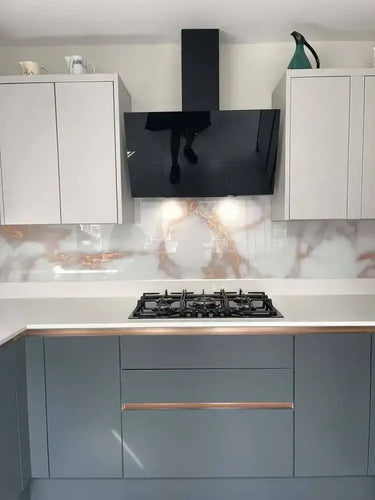 Copper - White Opera Splashback - Bespoke - CreoGlass®