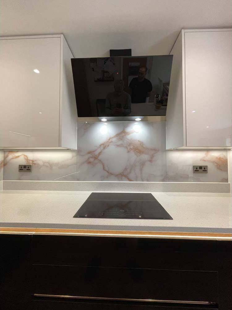 Copper - White Opera Splashback - Bespoke