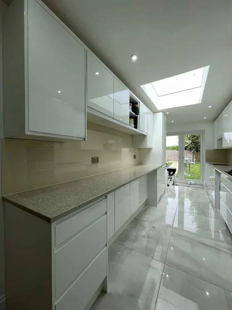 Matt Desert Floor Colour Glass Splashback - Bespoke
