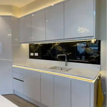 Golden - Black Opera Splashback - Bespoke - CreoGlass®