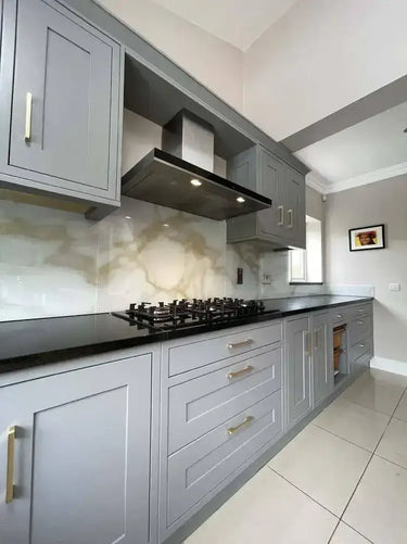 Golden - White Opera Splashback - Bespoke - CreoGlass®