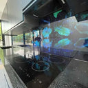 Jungle Leaves Printed Landscape Glass Kitchen Splashback - Bespoke - CreoGlass®