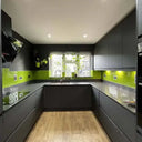 Lime Green Colour Glass Splashback - Bespoke - CreoGlass®