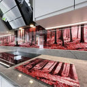 Pink Forest Printed Landscape Glass Kitchen Splashback - Bespoke - CreoGlass®