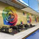Rainbow Roses Printed Glass Kitchen Splashback - Bespoke - CreoGlass®