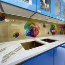 Rainbow Roses Printed Glass Kitchen Splashback - Bespoke - CreoGlass®